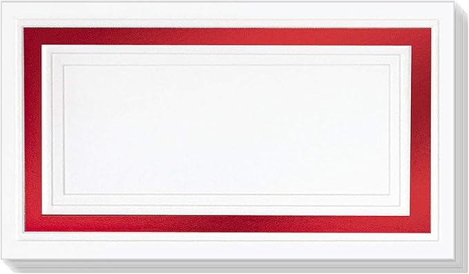 PaperDirect White Cover Stock Place Cards with Red Foil Border, 200-Pack