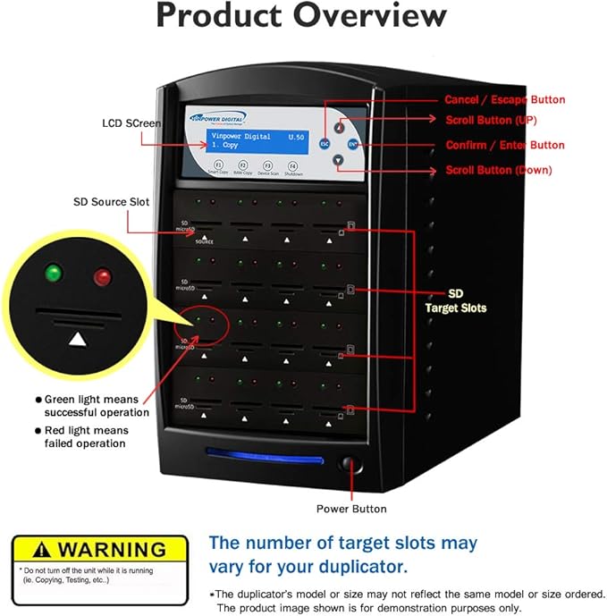Vinpower Digital SDShark Standalone 55 Target SD & MicroSD Memory Card Readers Copier Duplicator