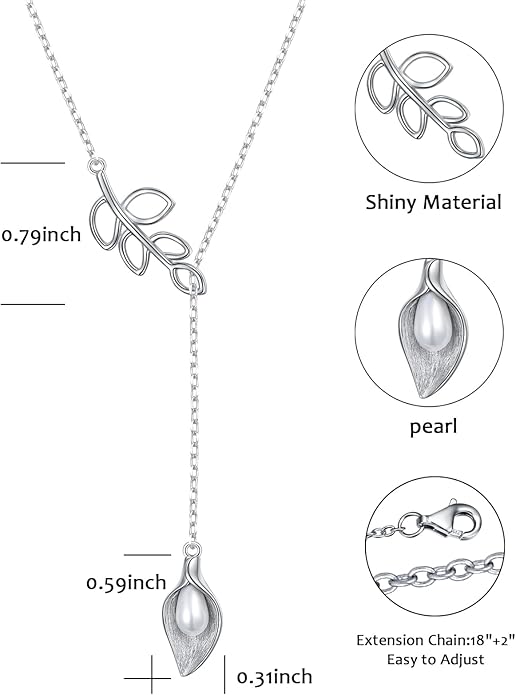 Long Necklace Sterling Silver Larait Bar Y Lariat Long Chain Drop Adjustable Necklace Gift for Her, 30"