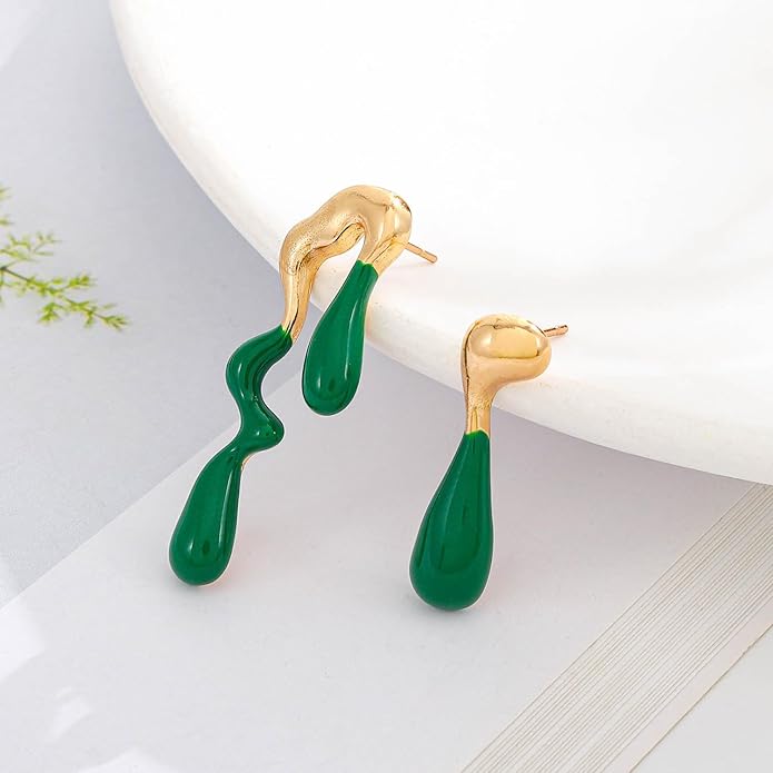 Teardrop Earrings Gold Palated Earrings Large Irregular Geometric Studs Big Lightweight Waterdrop Earrings Jewelry for Women