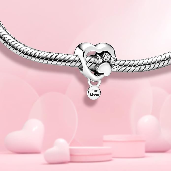 Family Mom Heart Charms 925 Sterling Silver Bead for Bracelets and Necklaces For Women Jewelry Present