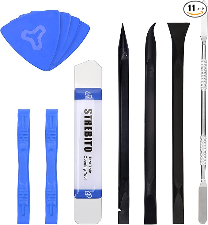 STREBITO Spudger Pry Tool Kit 11 Piece Opening Tool, Plastic & Metal Spudger Tool Kit, Ultimate Prying & Open Tool for iPhone, Laptop, iPad, Cell Phone, MacBook, Tablet, Computer, Electronics Repair