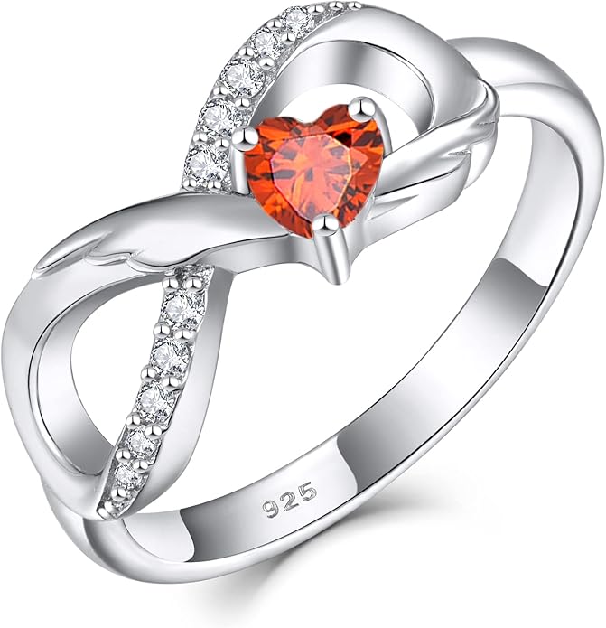 STARCHENIE Infinity Promise Ring 925 Sterling Silver Angel Wings Heart Ring for Women Size 5-10