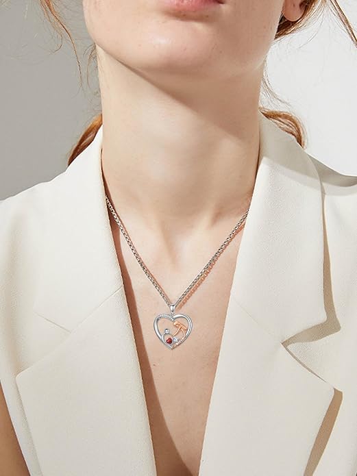 Valentines Day Gift for Mom Mother Daughter Necklace Birthstone Necklaces for Women Anniversary Jewelry Valentine Mothers Day Christmas Birthday Gifts for Mom Women Her Wife Girlfriend