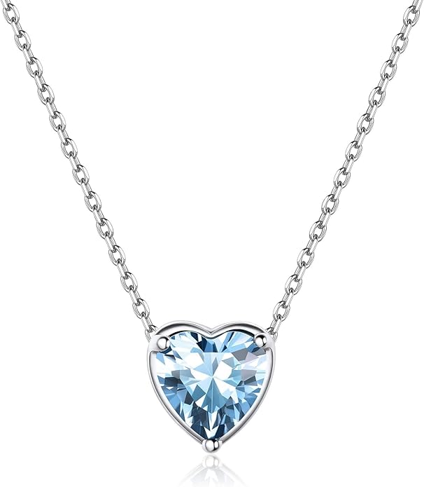 ChicSilver 925 Sterling Silver 12 Months Sparkling Round Cut Created Birthstone Pendant Necklace, 16 Inch Rolo Chain