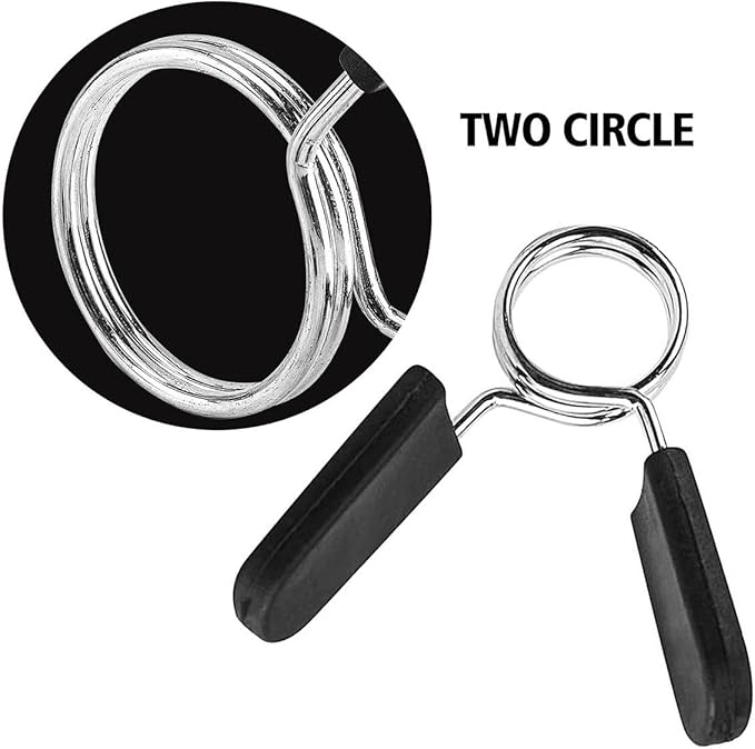 Barbell Clamps Dumbbell Spring Clip Circlip Collars 1 Inch Weight Bars Clips Fitness Weightlifting Lock Buckle 1 Inch for Standard Bar Barbell Strength Training Gym Accessory