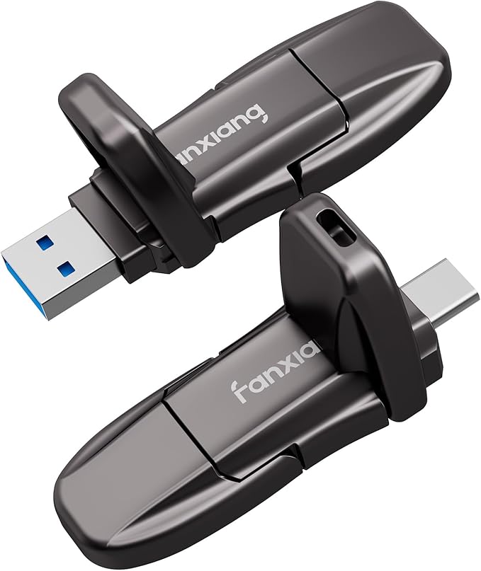 Flash Drive 512GB, USB 3.2 Gen2 Up to 1050MB/s, USB Drive, USB A + Type C External Portable SSD for iPhone 15/Pro/Android Phone/Windows/MacPC/Laptops, FF952