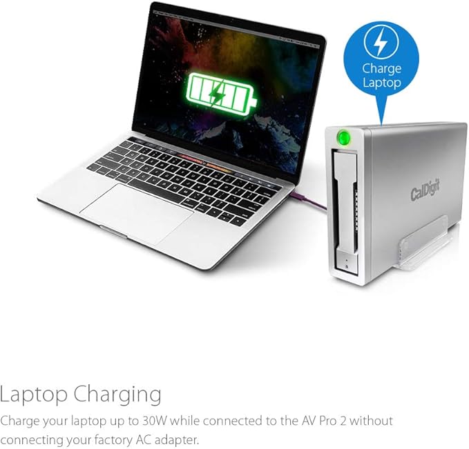 CalDigit AV Pro 2 Storage Hub USB C External Hard Drive - Charge up to 30W, Compatible with USB-C and Thunderbolt Type-C Computers (0TB Enclosure Kit)
