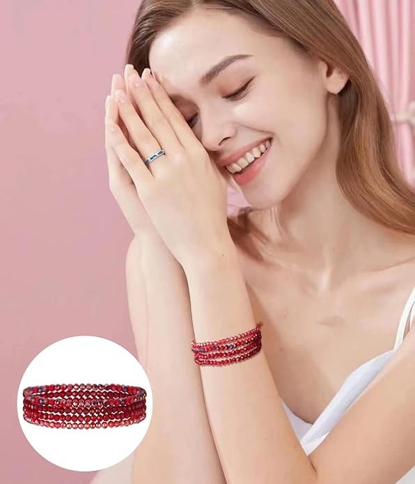 Noessla Beaded Boho Stretch Bracelet Colorful Stackable Crystal Beads Bracelets Trendy Costume Jewelry Mothers Day Gifts for Women