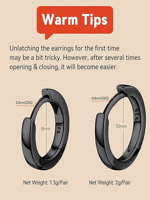 FaithHeart Sterling Silver Hoop Earrings for Women, Hypoallergenic Huggie Hoop Earrings Lightweight Small Cartilage Earrings Hoop Earring Dainty Everyday Earrings 6/8/10/12/14/15/16/18/20mm