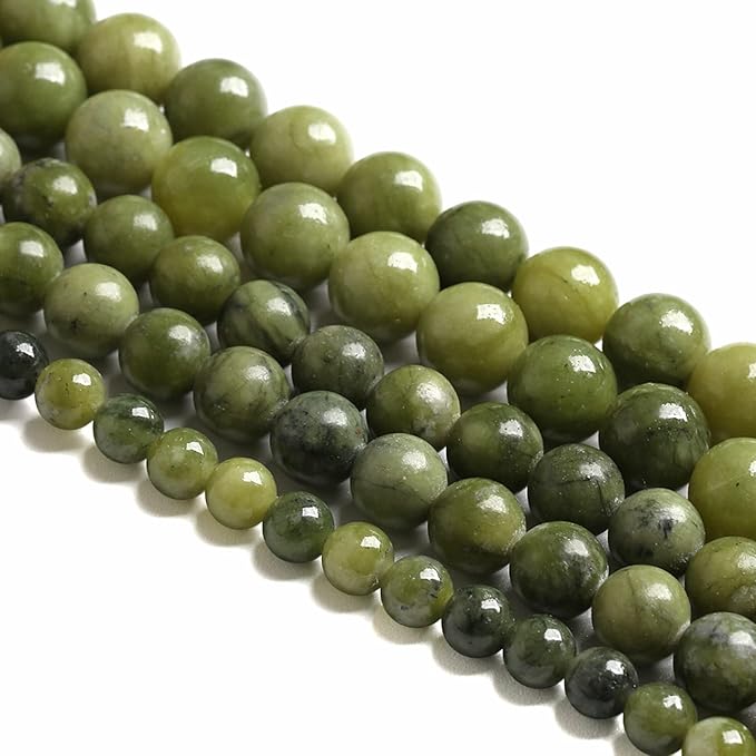 12MM 30PCS Natural Stone Chinese Green Jade Loose Beads for Jewelry Making DIY Bracelet Necklace