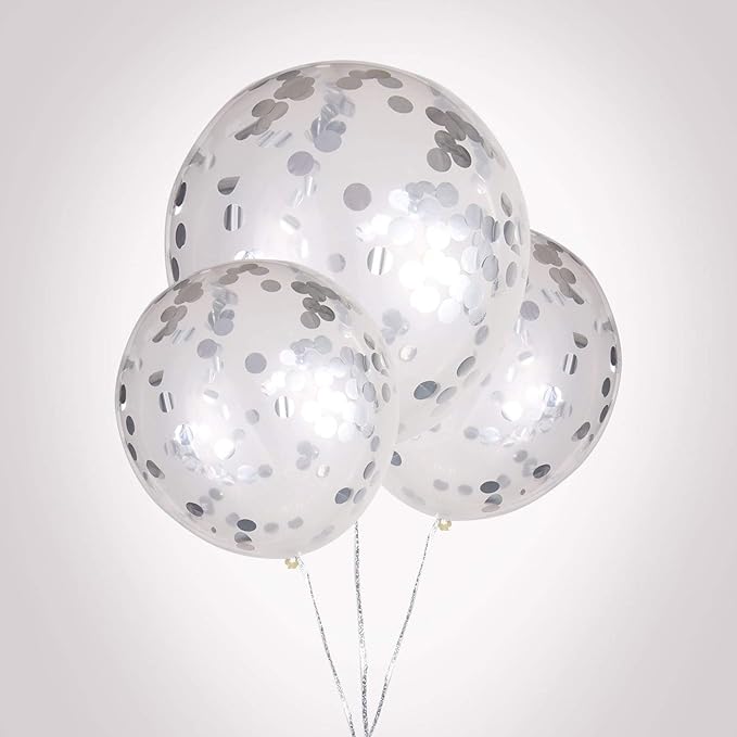 TecUnite Round Tissue Paper Table Confetti Dots for Wedding Birthday Party Decoration, 1.76 oz(Silver Foil Confetti,1.5 cm)
