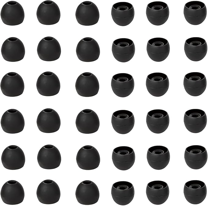 36 Pieces Small Earbud Tips Soft and Comfortable Silicone Earbud Tips Ear Bud Replacement Pieces Silicone Fit Most in-Ear Headphones，Inner Hole 3.8mm -5.5mm，Small Black Replacement Eartips