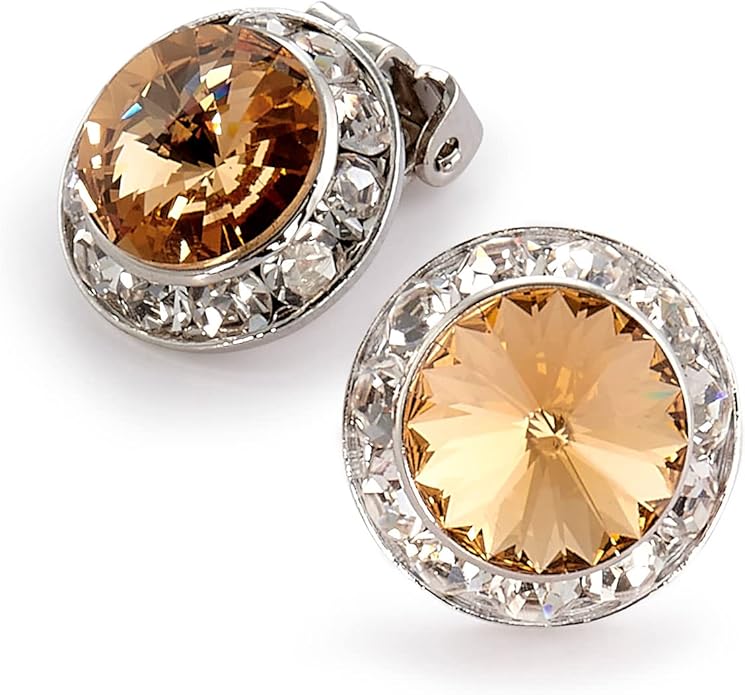 | Colorful Rhinestone Clip On Earrings for Dance, Pageant, Prom, Performance, Wedding, or Special Event