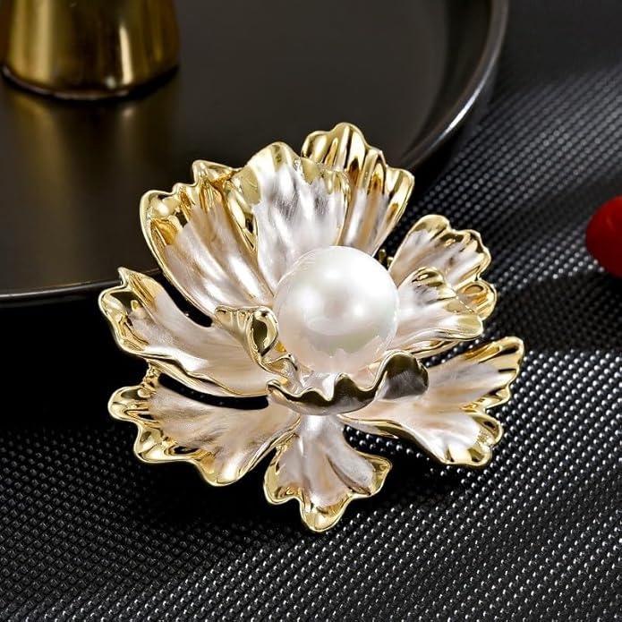Flower Brooch Pin Rhinestones Pearl Flower Brooches Floral Pin Jewelry for Women Girls