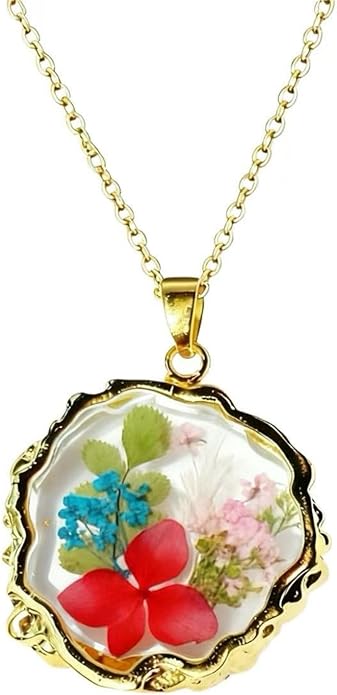 Birth Flower Necklace,1-12 Birth Month Flower Handmade Pendant Necklaces for Women Personalized Custom Floral Jewelry,Boho jewelry,Birthday Gift for Women Girls Best Friend