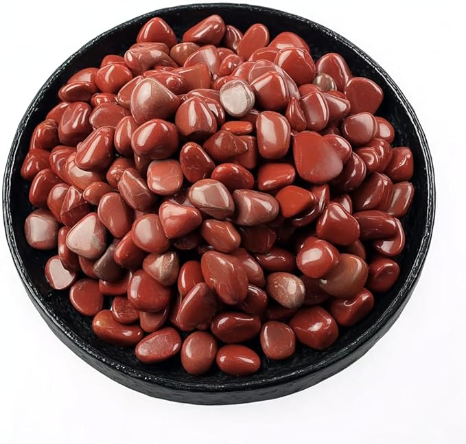 Polished Red Jasper Crystal Chips Set, 0.4", 128 Pcs - Handpicked Tumbled Stones and Crystals Bulk for Healing, Reiki, Meditation, Witchcraft and Home Decor