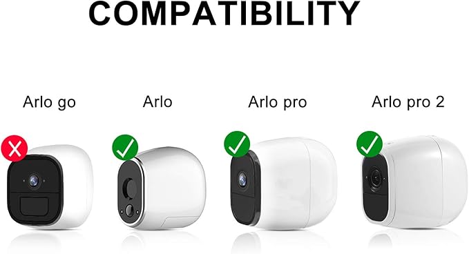 Skylety Security Wall Mount, Metal Magnetic Mount Compatible with Magnetic Arlo, Arlo Pro, Arlo Pro 2, White, Arlo Accessories (4 Pack)