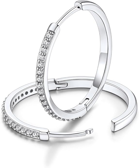 FaithHeart Sterling Silver Hoop Earrings for Women, Hypoallergenic Huggie Hoop Earrings Lightweight Small Cartilage Earrings Hoop Earring Dainty Everyday Earrings 6/8/10/12/14/15/16/18/20mm