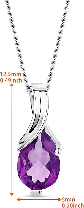 Orovi 14K Gold Necklace for Women in 14K Yellow Gold/White Gold 585 with Ruby/Sapphire/Emerald/Topaz/Amethyst Gemstone/Birthstone Pendant Necklace and Gold Chain 17.7 ″ Long - Women's Jewelry