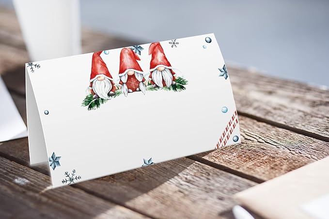 FZ-a72 Christmas Food Tent Labels (25 pack) - Table Place Cards, Perfect for Banquet, Buffet Food Label, Christmas Party