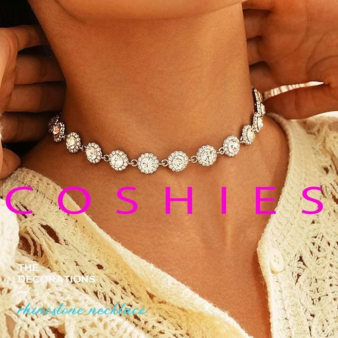 Crystal Choker Necklace Silver Rhinestone Chokers Diamond Jewelry for Women