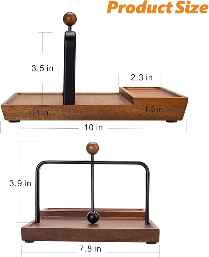 Black Wooden Napkin Holder, Multifunctional Farmhouse Napkin Holder for Table, Kitchen, Outdoor Use, Includes Space for Salt and Pepper Shakers (Seasoning Jar Not Included)