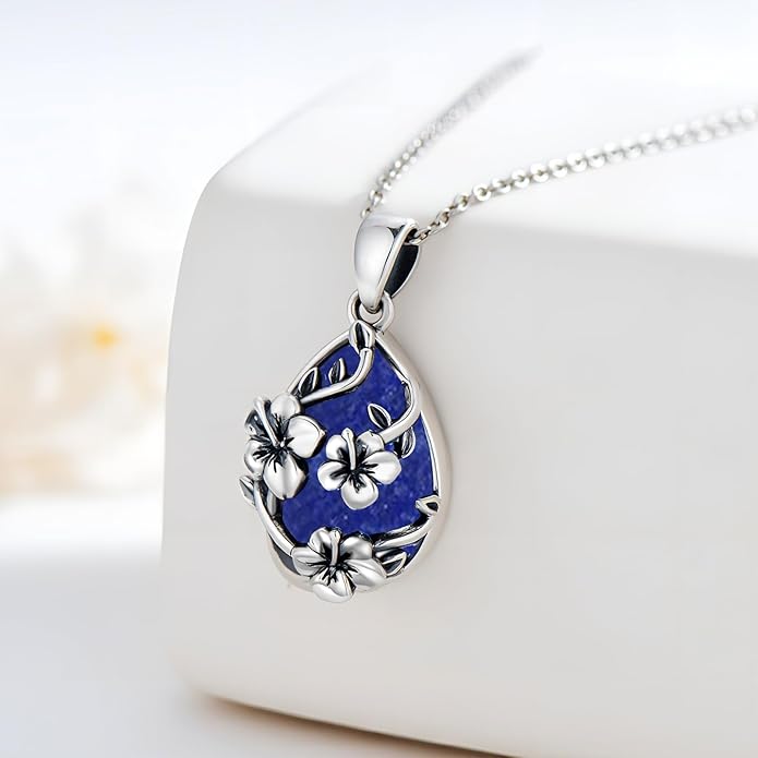 JUSTKIDSTOY Moonstone Necklace 925 Sterling Silver Teardrop Pendant Necklace Jewelry Gifts for Women Girls
