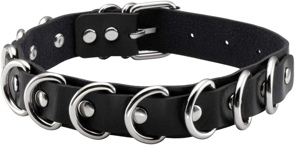 Eigso Vintage Punk Goth Studded Rivet Pu Leather Collar Choker Necklace with Spikes Adjustable