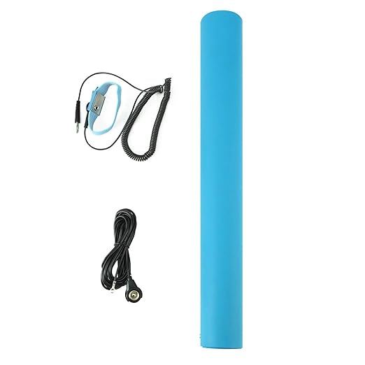 MWRF ESD Mat Kit with Wrist Strap and Grounding Cord (2.5 FT x 4 FT x 0.12 Inch, Blue) - MWRF Source