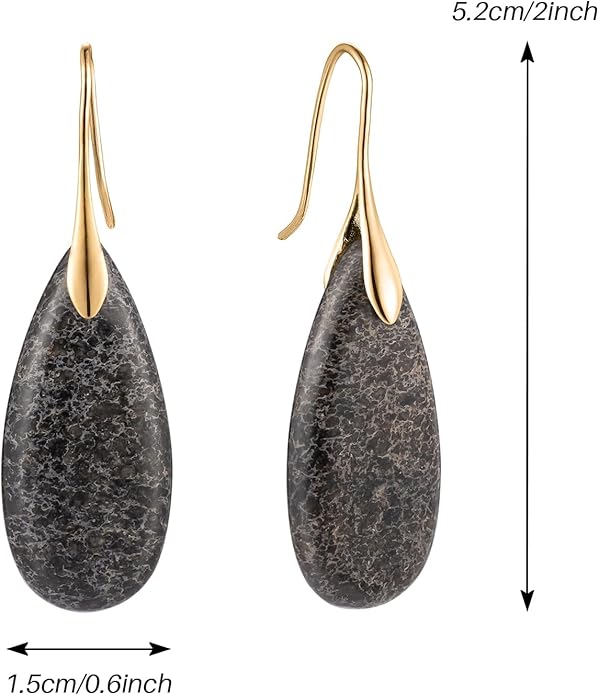 SELOVO Stone Fishhook Dangle Drop Earrings Statement Earrings for Women Stone