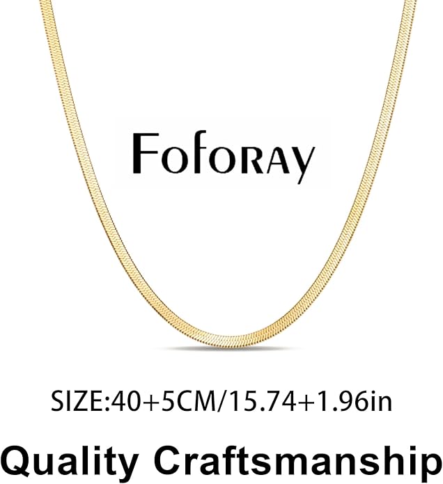 Fashion Necklace, White Gold and 18K Gold Plated Necklaces, Snake Chain, Rope Chain.Best Gift for Woman(16-18in)