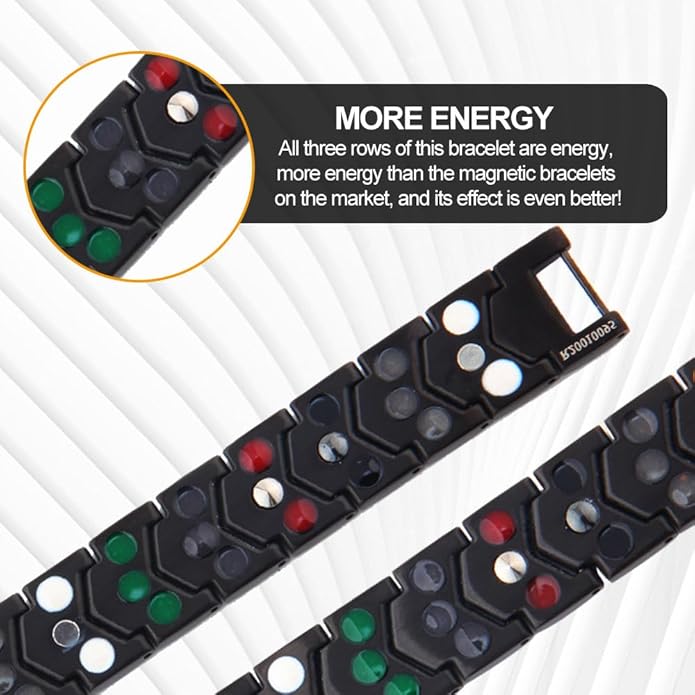 KYOSI 3X Magnetic Bracelets for Men Three rows Energy Stainless Steel Bracelet Magnet Link Mens Christmas Gift Jewelry