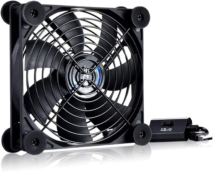 SCCCF Quiet 120mm USB Fan, 5V USB Portable Cooling Fan for Flat Panel TV Receiver Router DVR Playstation Xbox Computer Cabinet Cooler