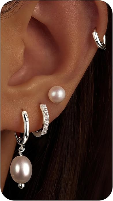 Small Gold Huggie Hoop Earrings Set for Women Men Hypoallergenic 14K Plated Stack Cartilage Earrings, Multiple Piercing Lightweight Mini Thin Cute Dainty Trendy Jewelry Set Christmas Gifts for Women