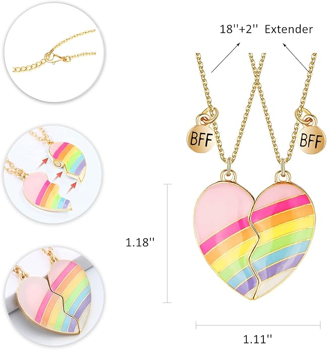 Couple Heart Or Cat BFF Best Friend for Girls Puzzle Friendship Pendant Necklaces,316L Stainless Steel