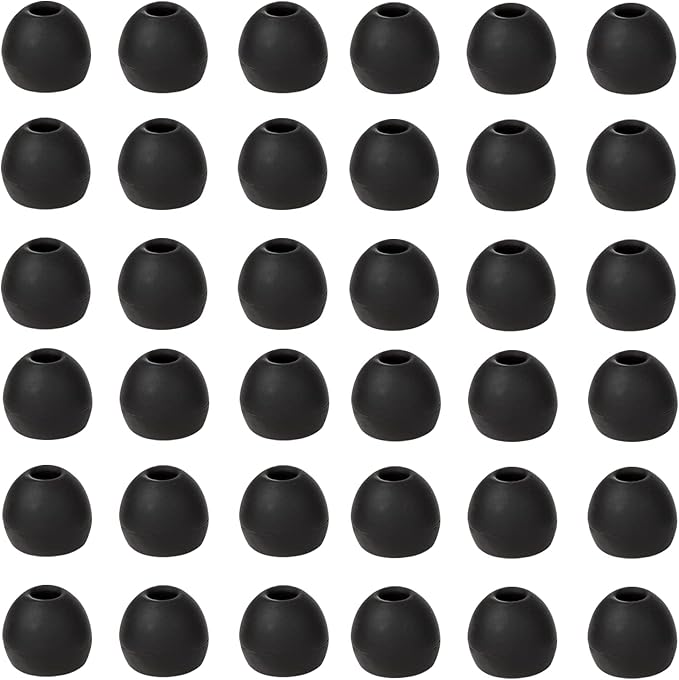 36 Pieces Medium Earbud Tips Soft and Comfortable Ear Bud Replacement Pieces Silicone Fit Most in-Ear Headphones，Inner Hole 3.8mm -5.5mm，Medium Black Earbud Replacement Tips
