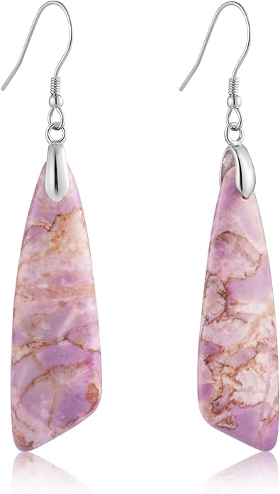 SELOVO Jasper Stone Earrings for Women Trendy Dangle Earrings Fishhook Drop Earrings