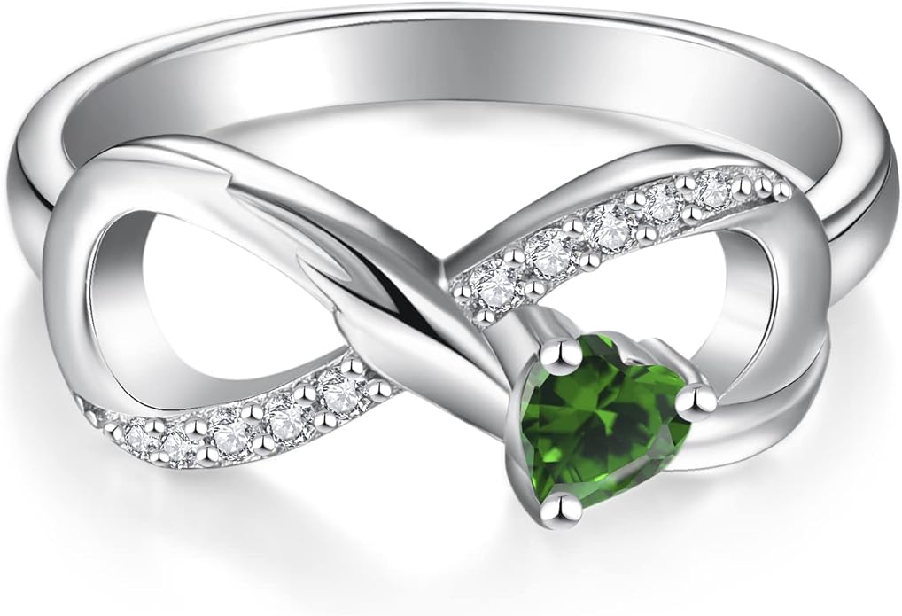 STARCHENIE Infinity Promise Ring 925 Sterling Silver Angel Wings Heart Ring for Women Size 5-10