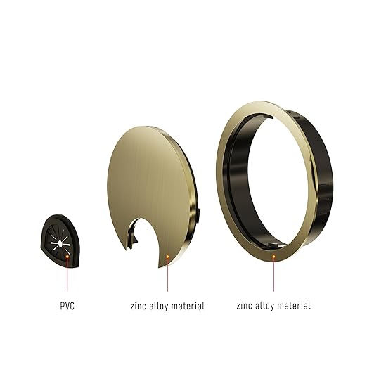 Desk Grommet 2-3/8 Inch 60mm, Zinc Alloy Computer Desk Wire Hole Cover, Office Desktop Cord Cable Hole Metal Ring, Bronze Tone
