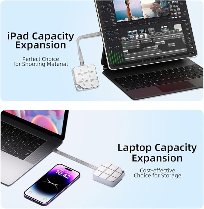 MAIWO 2TB Portable SSD External Solid State Drive, USB 3.2 GEN 2 Type-C Up to 1050MB/s, Mini PSSD for iPhone 15 Pro Max MacBook Pro PS5, Aluminum (Silver)