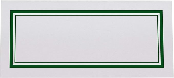 Double Line Border Place Cards, Hunter Green (Choose Color), Set of 25, Pre-cut and Scored - Wedding, Party, Dinner, and Special Events - Made in the USA