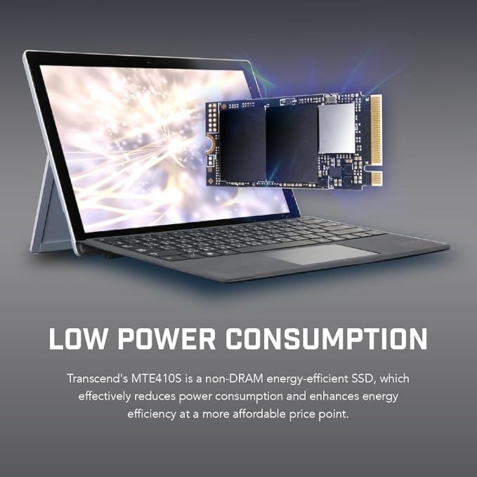 Transcend 2TB M.2 2242 SSD, Up to 5000MB/s, PCIe Gen4x4 NVMe 3D TLC, for Ultra-Thin Laptops, Lenovo Legion Go, Yoga Gen 6, ASUS ExpertBook, ZenBook, Mini PC, DRAM-Less Design for Low Power Consumption
