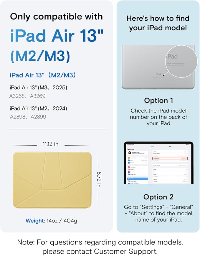 MOFT Dynamic Folio Case for iPad Air 13-inch (M3 2025 / M2 2024),Silm Magnetic Stand Case with 20+ Viewing Angles, Auto Wake/Sleep,Ultra Thin, Panna Cotta x Faded Jeans