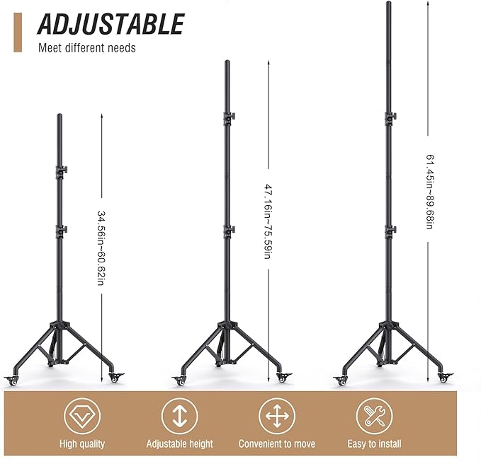 Backdrop Stand with Wheels 10x7.5Ft (WxH), Photo Backdrop Stand Easy to Move,Heavy Duty Back Drop Adjustable Stand for Parties,Banner Stand Photography and Video Studios