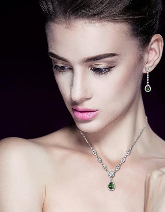 GULICX AAA Cubic Zirconia CZ Silver Plated Base Women's Party Jewelry Set Earrings Pendant Necklace