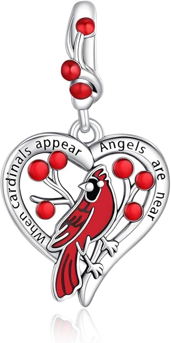 Birthday Fashion Love Heart Dangle Charm 925 Sterling Silver Charms fits Bracelets and Necklace Pendant Bead Charms Jewelry Present for Women Family Friends