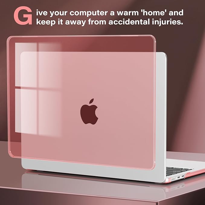 CISSOOK Compatible with MacBook Air 13.6 inch Case Pink 2022 2023 2024 2025 Release A2681 A3113 A3240, Plastic Shell & Keyboard Cover for MacBook Air 13 M4 M3 M2, Clear Pink