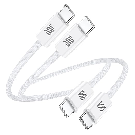 USB C to USB C Charging Cable, 2-Pack 3FT USBC to USBC Cable, 100W Nylon Braided C to C Charger Cable Fast Charging for iPhone 17 16 15 Pro Max Plus,MacBook Pro,i Pad Pro,Samsung S25/S24 Ultra,Pixel