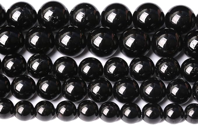 8MM 45PCS Natural Black Tourmaline Gemstone A Grade Beads for Jewelry Making DIY Bracelet Crystal 1 Strand